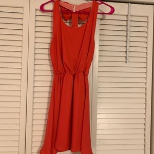 Sage Red/Pink Bow Dress